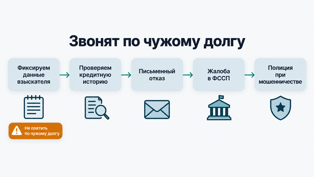 Алгоритм действий, если коллекторы звонят по чужому долгу