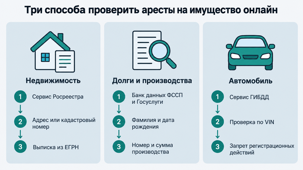 Три способа бесплатно проверить аресты на недвижимость долги и автомобиль онлайн