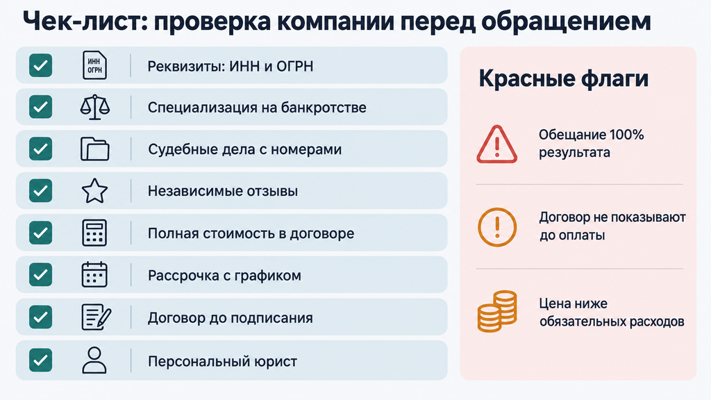 Чек-лист проверки компании по банкротству из восьми пунктов перед заключением договора