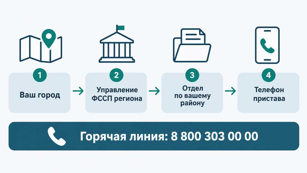 Схема маршрута обращения в ФССП от города до регионального отдела судебных приставов