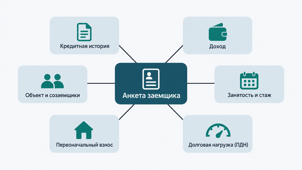 Схема проверки банка по ипотеке после банкротства: анкета заемщика и шесть ключевых критериев