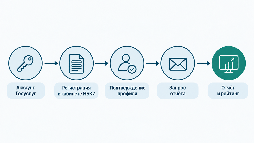 Пошаговая схема получения кредитного отчета НБКИ онлайн