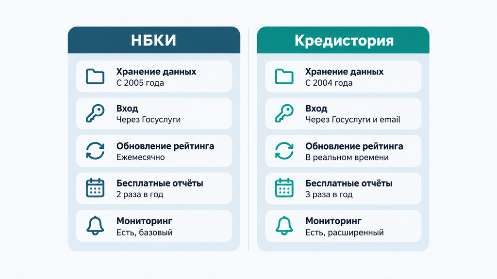 Сравнительная таблица НБКИ и Кредистория: ключевые отличия сервисов в 2026 году