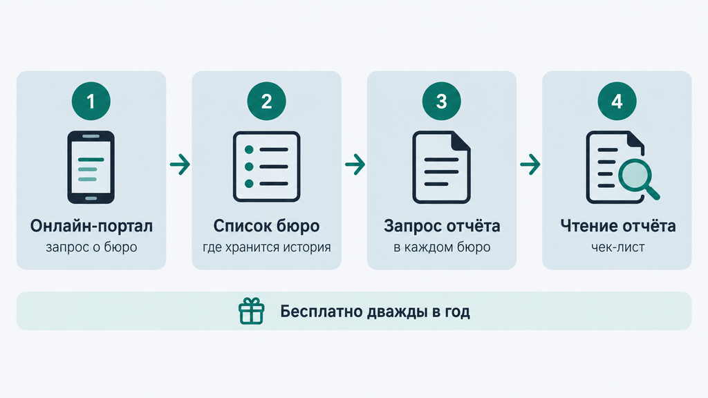 Пошаговая схема проверки кредитной истории от Госуслуг до получения отчёта в БКИ